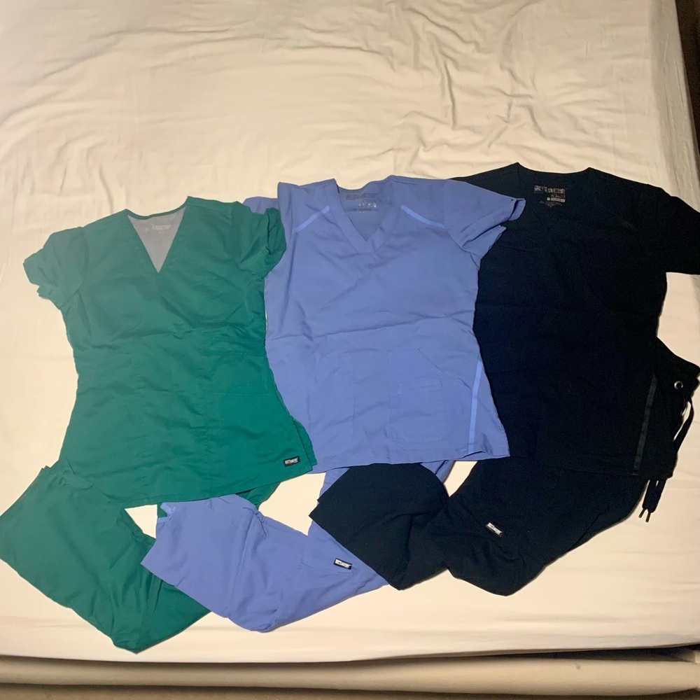 Women's Grey’s Anatomy Scrubs - Green, Blue, Black